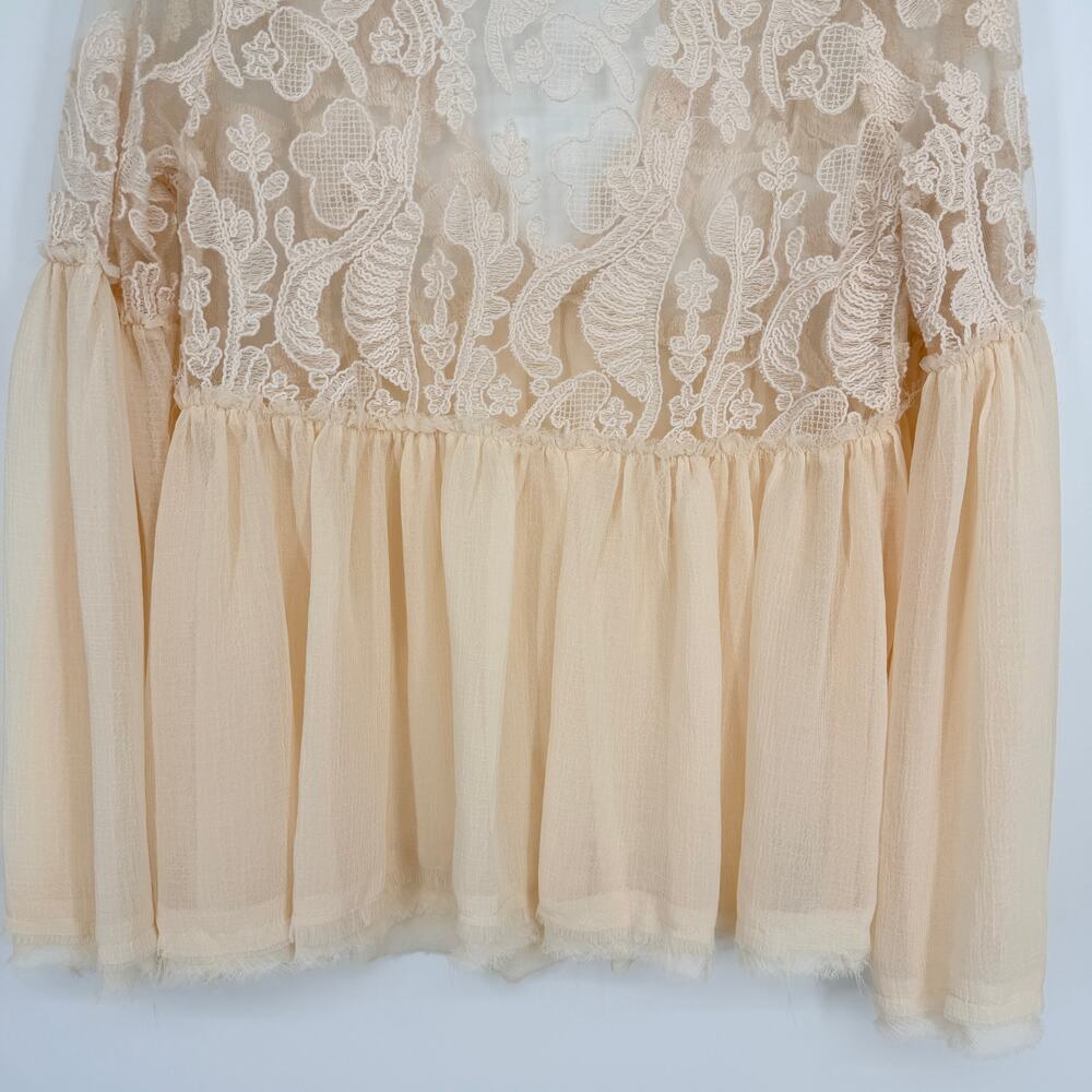 Altar’d State Cream Sheer Rosemary Lace Ethereal Tunic Top Womens Medium - Picture 5 of 13